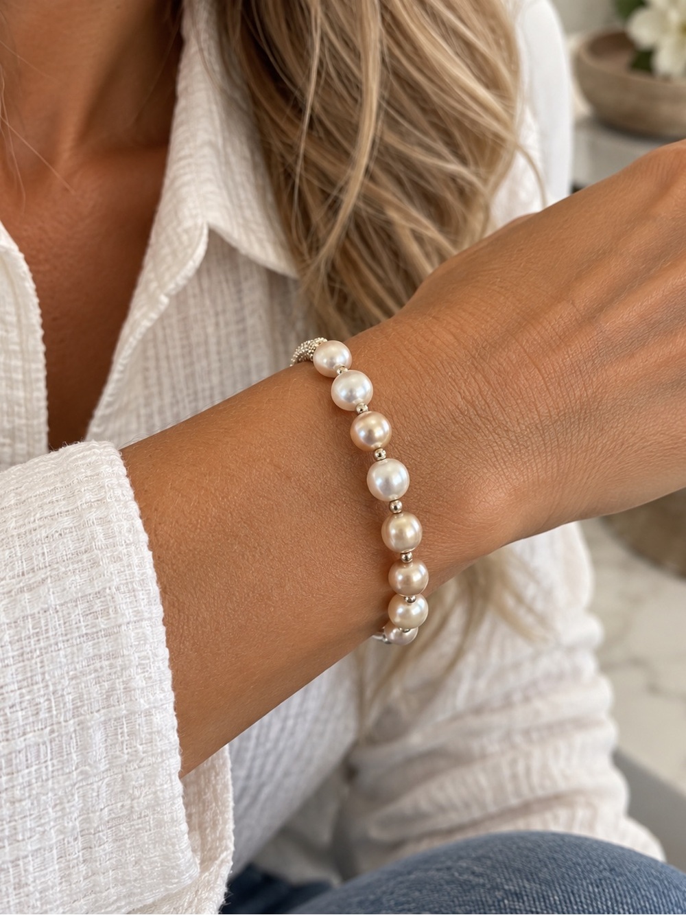 Freshwater Seedless Colorful Pearls 18k over Copper Wire Wrapped Bangle